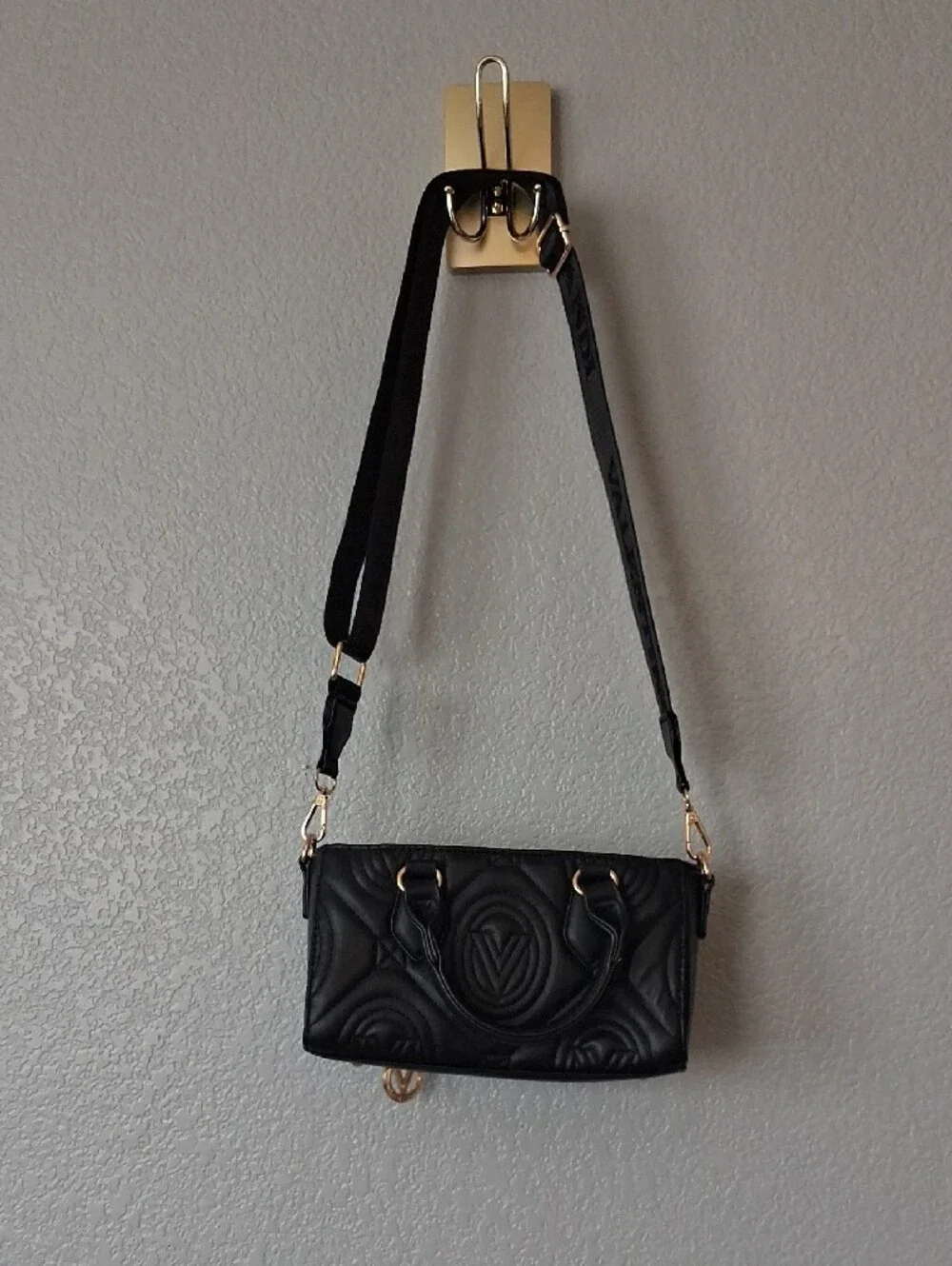 Quilted Black Top-Handle Womens Satchel